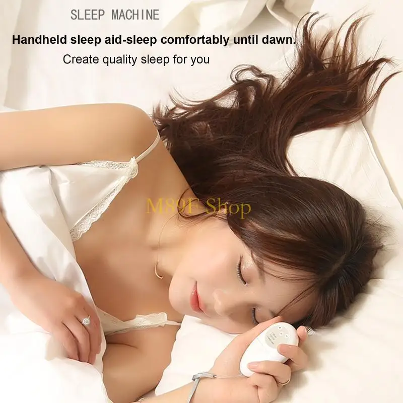 M89F Handheld Sleep Aid Device Micro Current Intelligent Sleep Devices with Sling for Home Bedroom Bed Massager Anxiety