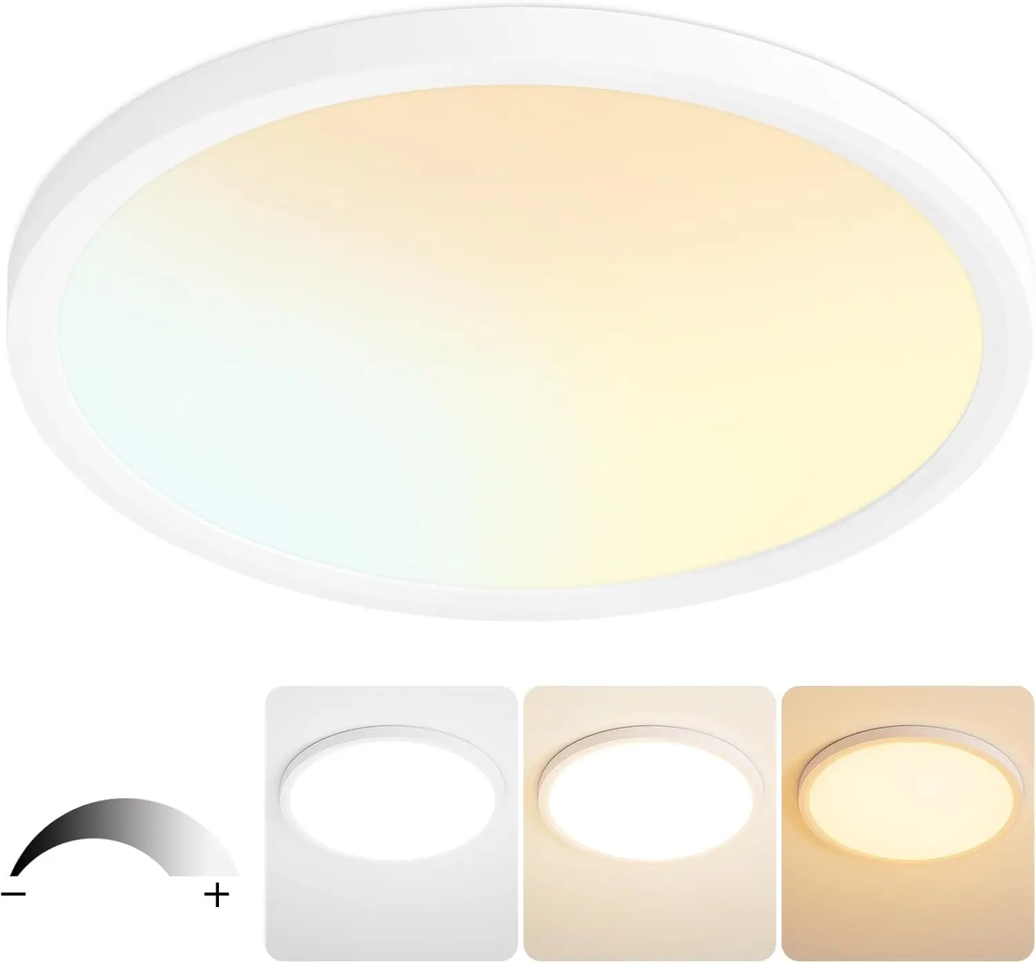 20 นิ้ว Flush Mount โคมไฟเพดาน - 40W Led เพดานห้องครัวโคมไฟ 4000Lm, 3000 K/4500 K/6000 K ปรับแสง