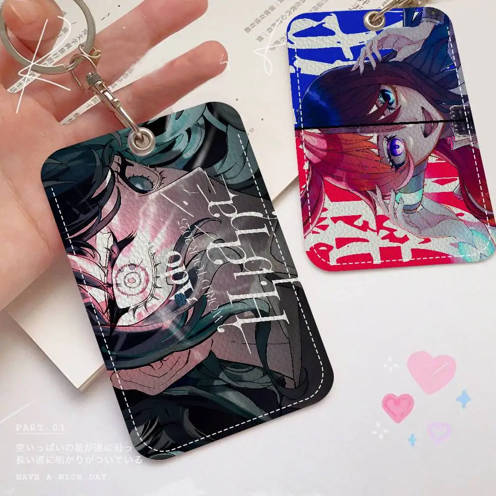 

Ado Kyogen X Uta Anmie Bank Card,Subway, Bus Card Holder Keychain Key Ring Door Access Tags ID Card Case Keychain Access