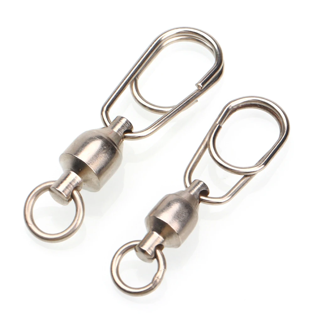 10PCS 0# -8# Strong Bearing Swivel Oval Split Ring Combo Accessories Saltwater Big Game Fishing Lure Fishhook Connector
