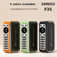 SANSUI F35 Portable Stereo Bass Bluetooth Speaker Vintage Bluetooth Speaker Mini Radio Walkman Music Player Supports TWS/FM/AUX