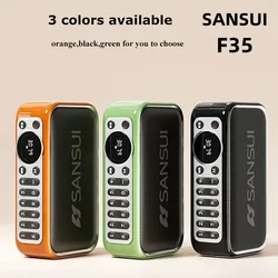 SANSUI F35 Portable Stereo Bass Bluetooth Speaker Vintage Bluetooth Speaker Mini Radio Walkman Music Player Supports TWS/FM/AUX