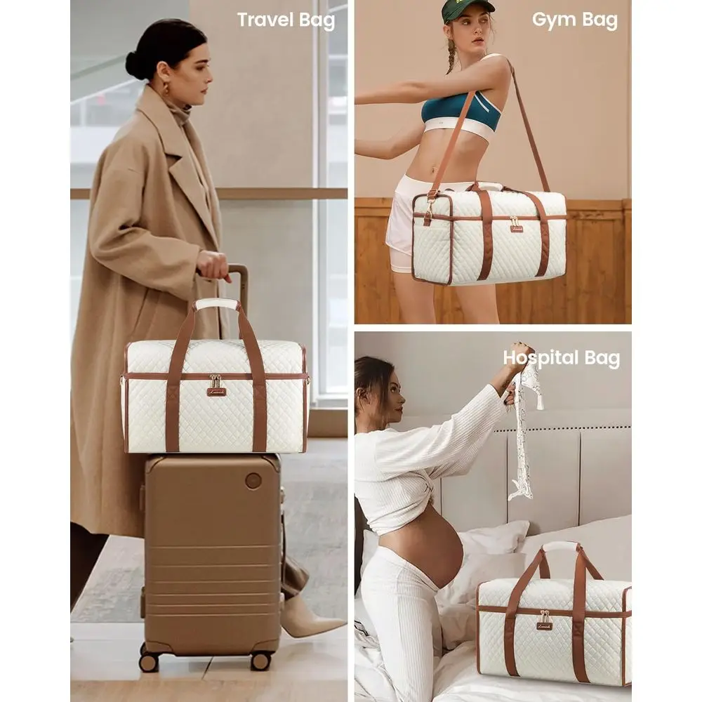 ชุดกระเป๋าเดินทางแบบดัฟเฟิล - สำหรับวันหยุดสุดสัปดาห์และค้างคืน, ช่องใส่ของใช้ในห้องน้ำและช่องใส่ของเปียก, กระเป๋าถือขึ้นเครื่อง, 3 ชิ้น