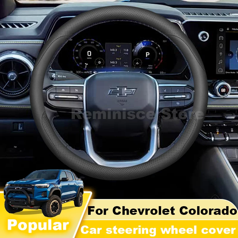 Nappa Leather Car Steering Wheel Cover For Chevrolet Colorado GMC Canyon 2022 2023 2024 2025 Steering Wheel Cover Accessories