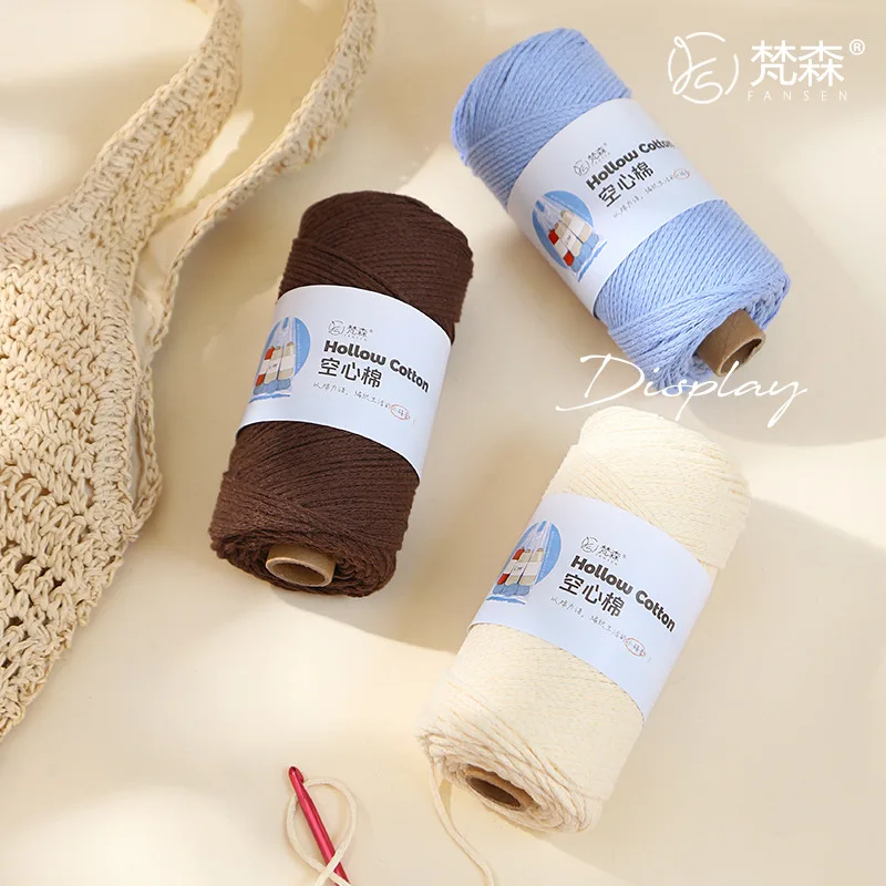 150g 2mm hollow cotton thread, cotton yarn, yarn, round strand yarn, hand woven DIY hook and loop woven bag
