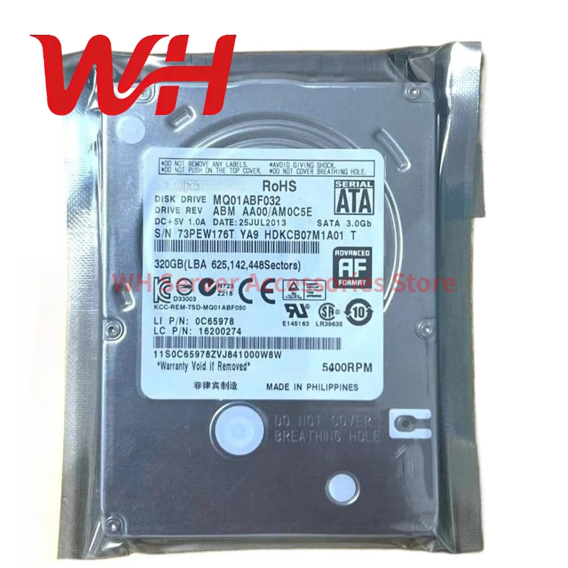 

for Toshiba MQ01ABF032 320GB 5400RPM 8MB Cache 7MM SATA 2.5" Laptop HDD Internal Hard Disk Drive