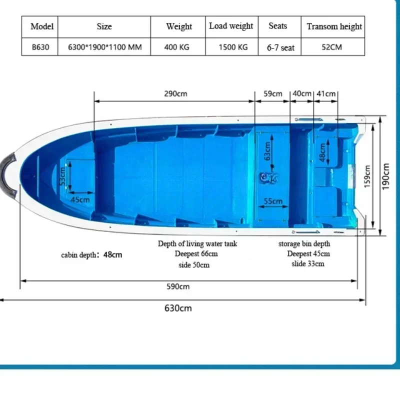 Hot Fiberglass fishing boat Used luxury leisure seat cheap price cargo panda cabin awning with Bumper strip resell container