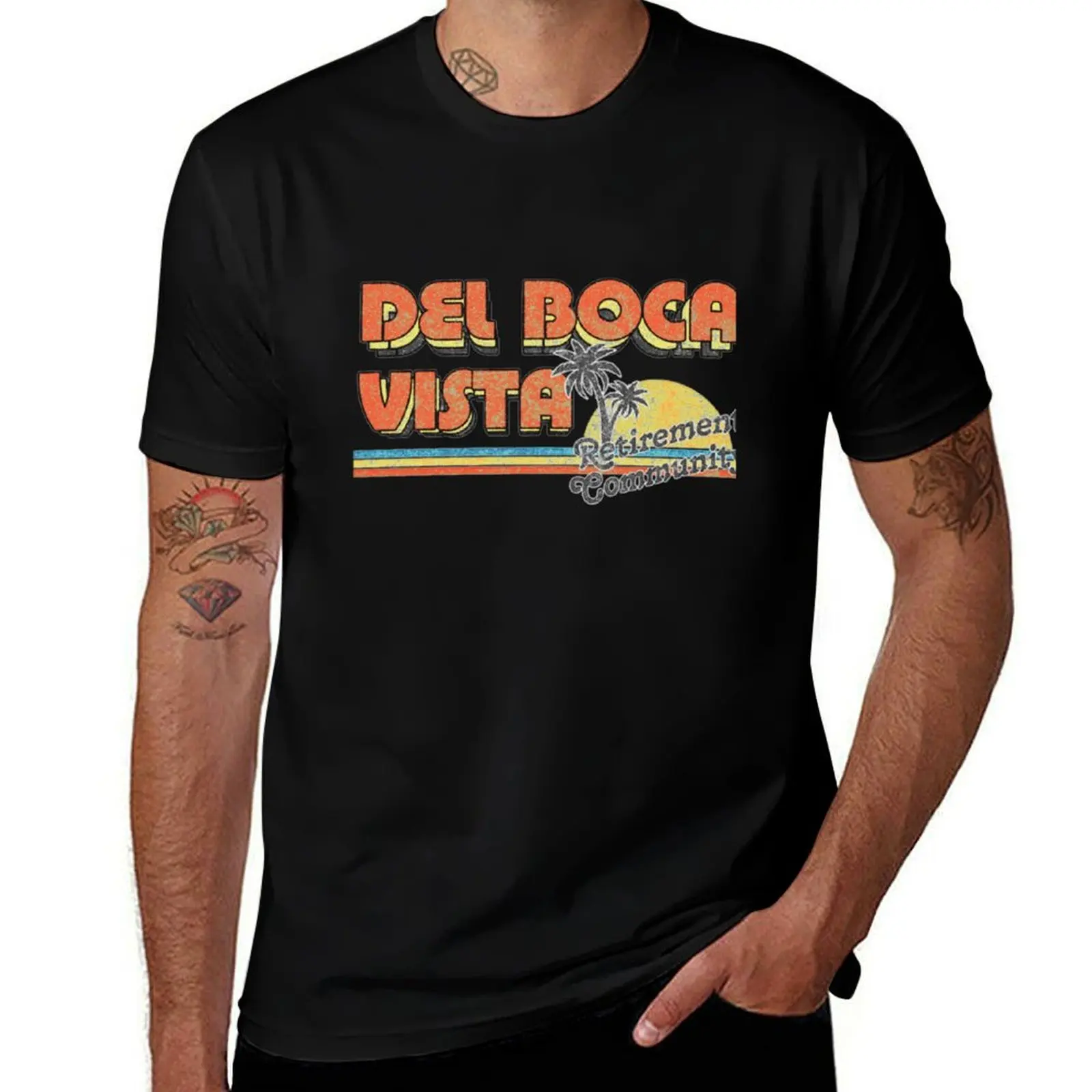 Del Boca Vista Faded T-Shirt Classic Basic Casual T-Shirt