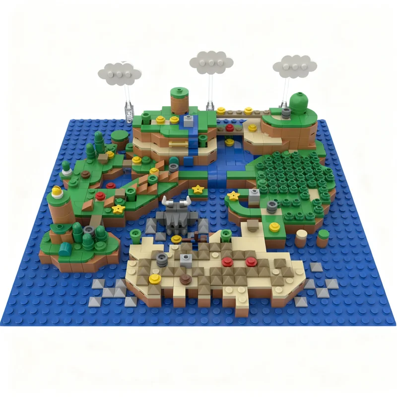 Набор из 760 деталей MOC: Классическая коллекционная модель-конструктор «Мир динозавров» с картой, продвинутый набор для сборки, премиум-игрушка в подарок