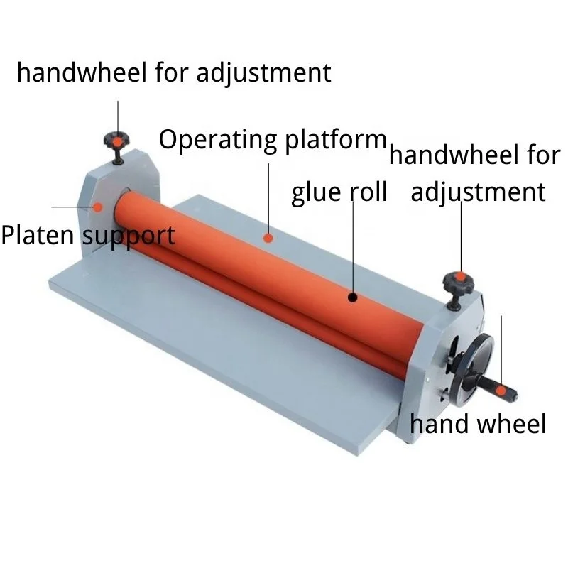 Manual cold roll laminator 700mm desktop cold laminator with high quality rubber roller