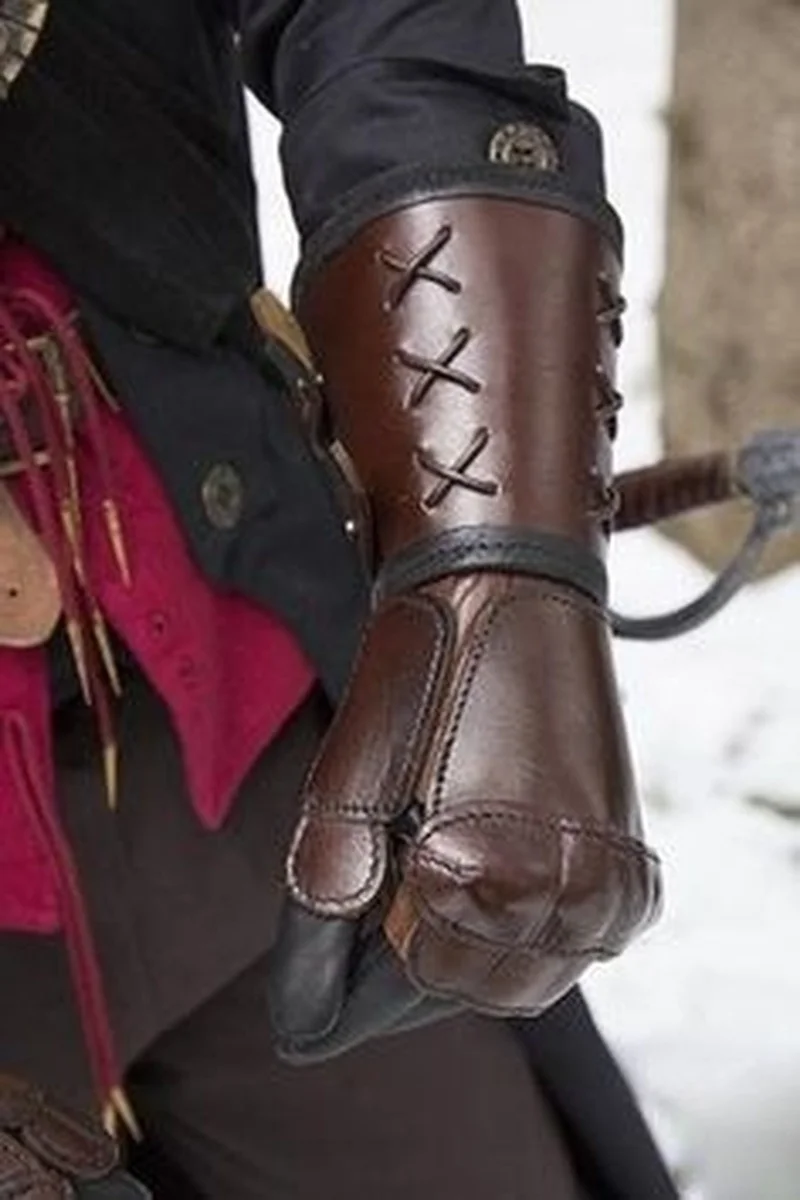 Brazalete de armadura de cuero samurái Vintage para hombre, guantes de boxeo, accesorios medievales Steampunk, 1 par