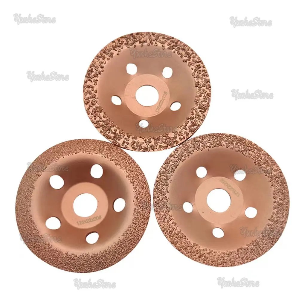 

125mm Diameter 22mm Bore Brazed Diamond Cutting Grinding Disc Suitable for Polishing Wood Shaping Disc Stone, Tire and Rubber