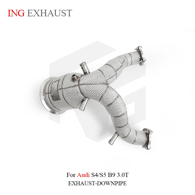 ING Performance exhaust Stainless steel catalytic Downpipe for Audi S4 S5 B9 3.0 shield Direct Conver Upgrade Auto Part