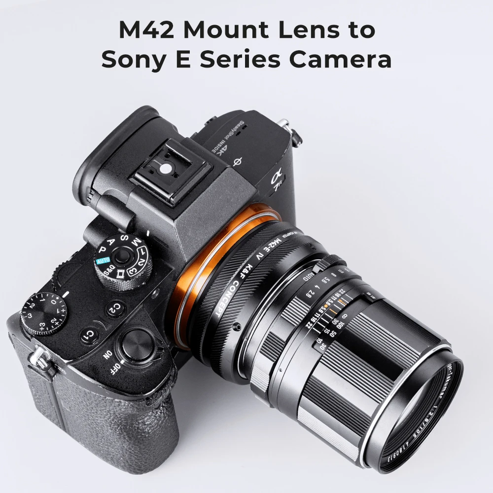 K&F Concept M42-E IV PRO for M42 Mount Lens to Sony E FE Mount Camera Adapter Ring for Sony A6400 A7M3 A7R3 A7M4 A7R4