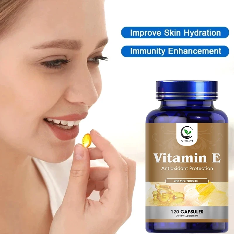 Vitamin E Capsule 450Mg 1000IU Per Softgels  Supports Antioxidant Health & Immune System Skin Beauty