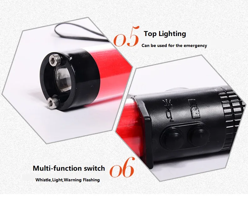 30 cm Verkehrsleuchte Zauberstab Licht LED Sicherheit Straßenrand Steuerung Taschenlampe Lichter Zauberstäbe Luft Feuer Strobe Lampe Flash Notfall blinkt – Detail 5