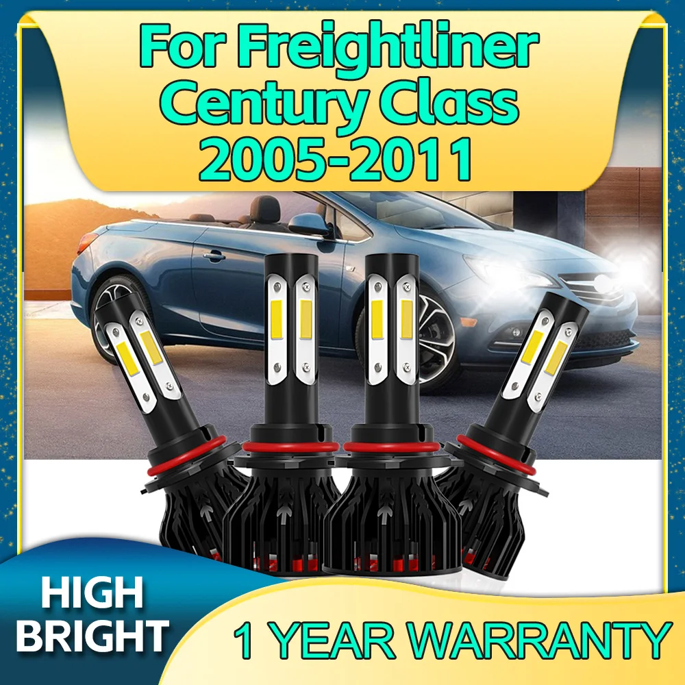 

2/4x 30000LM LED Headlight 4Side Chip 9005 9006 Turbo Lamp 6000K For Freightliner Century Class 2005 2006 2007 2008 2009 10 2011