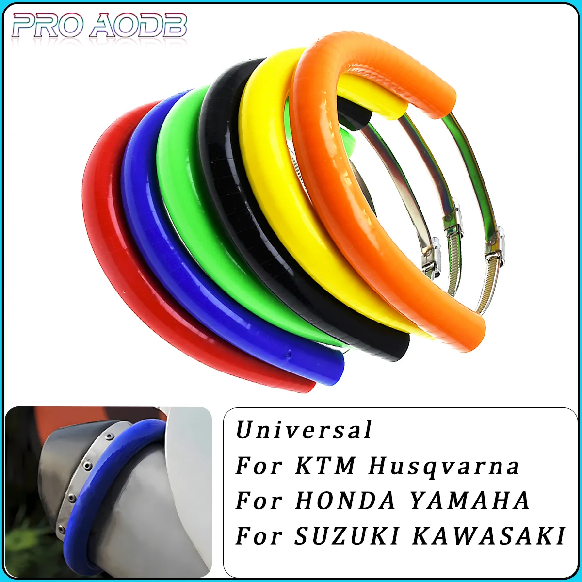 

Universal Motorcycle Oval Exhaust Protector Can Cover For KTM Dirt Bike Accessories Silicone Guard Anti-hot 250 350 450 500 CC