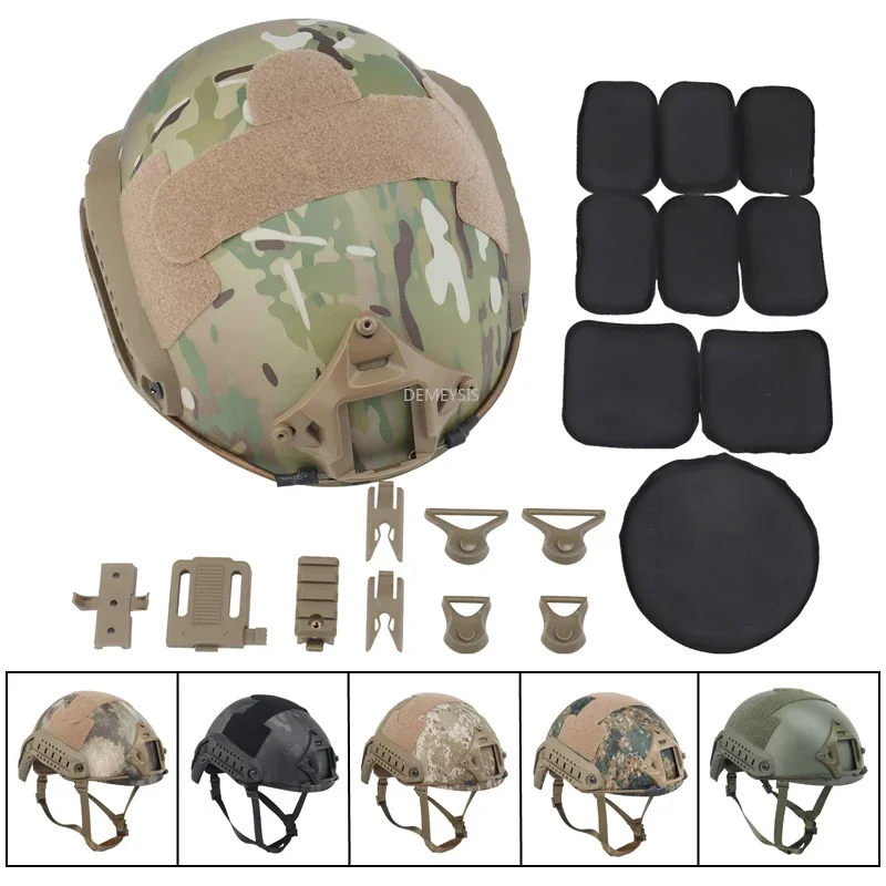 Outdoor Tactical Helmet Airsoft Fast MH Type Paintball CS Game Combat Protective Helmets with NVG Mount