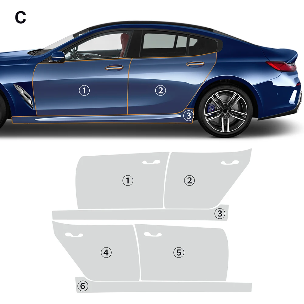 

For BMW 8 Series M850i 2019-2024 TPU Paint Protection Film Self-Healing Clear Bra Pre-cut PPF Car Body Anti-Scratch Resistant