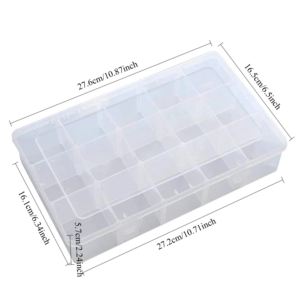 15 Grids Desktop Tape Storage Box Mini Paper Sticker Tape Box Transparent Plastic Case Craft Organizer