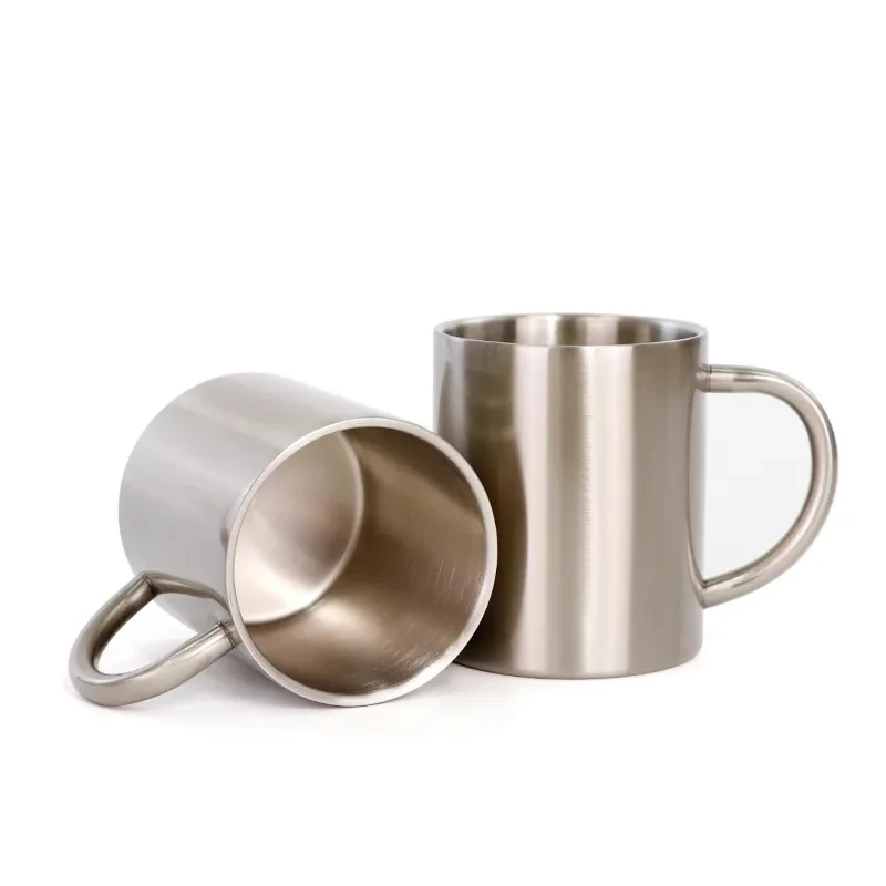 Sublimation Blank Double Wall Stainless Steel Coffee Mug For Customize Logo 300ml Cup Travel Tumbler Coffee Jug Milk Tea Cups