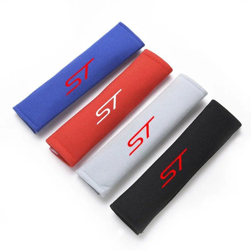 2Pcs Car Safety Belt Shoulder Cover Pad Plush Seat Belt Shoulder for ST Mondeo Fusion Kuga Focus MK2 Auto Interior Accessories