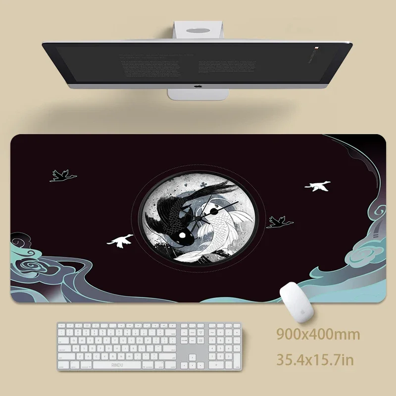 Fish Art Gaming Mousepad Computer XXLOffice Laptop Keyboard Pads Gamer Speed Carpet Table Mat Desktop Mousemat Rubber Mouse Pad