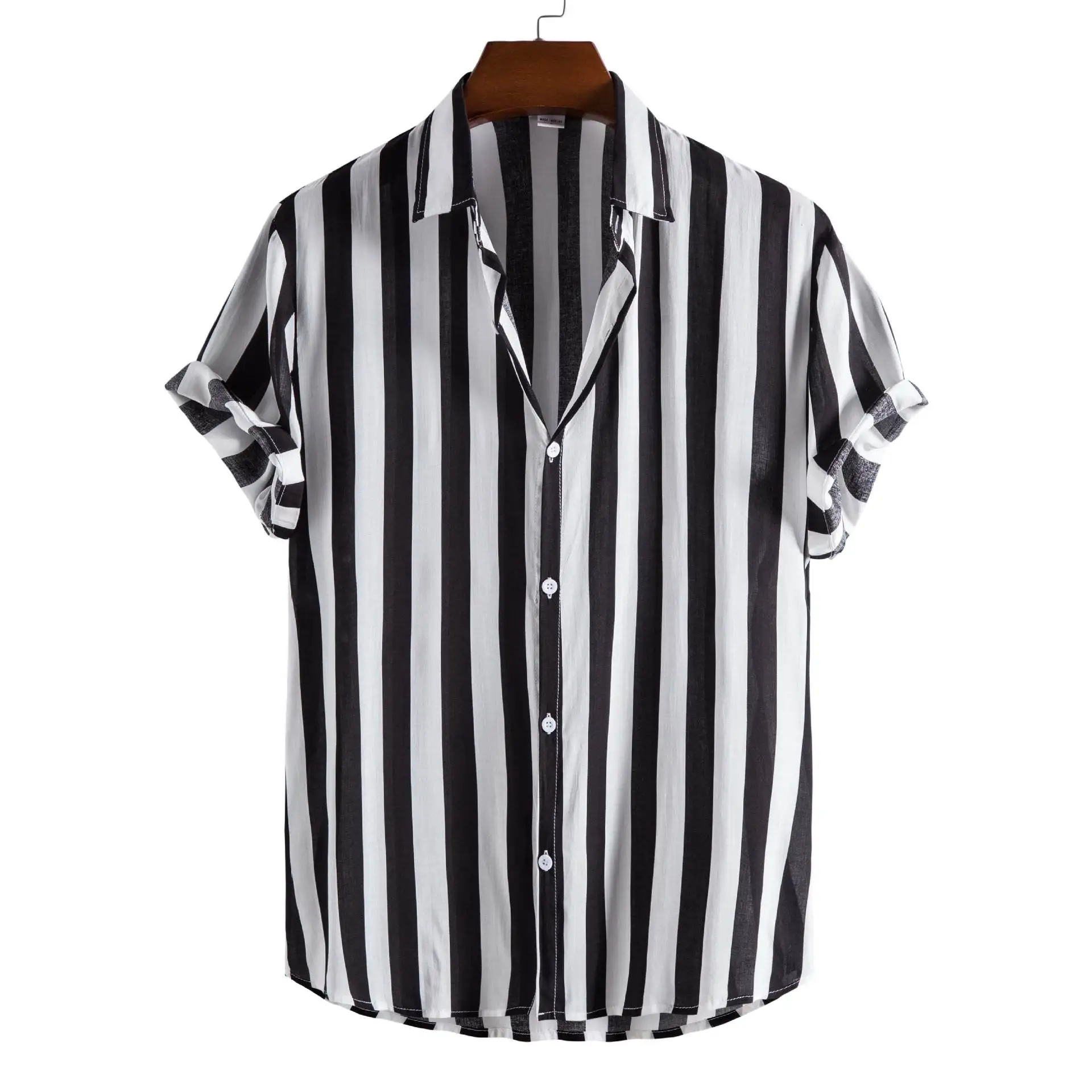 

Men's Casual Printed Striped irt Collar Nine Sve Regular Thin Special Wide Fit Autumn Season Faion Apparel