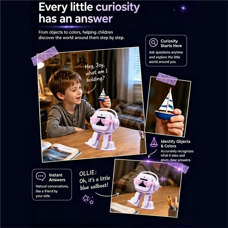 B63B-AI Companion Robot With Camera Voice Chat Touch Interaction Intelligent Emotion Perception Music Stories News Weather