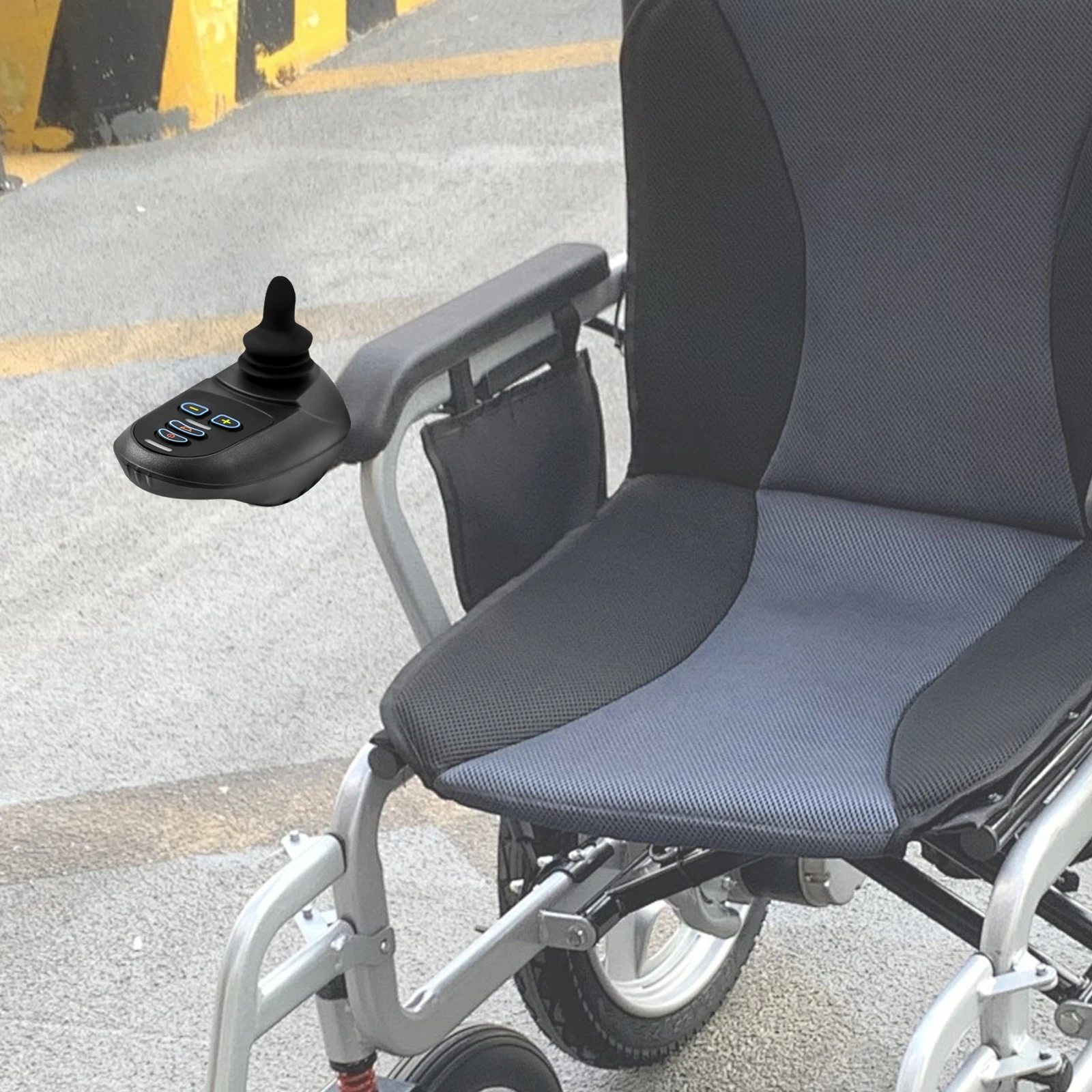 

Black Aluminum Electric Wheelchair Joystick Controller, ML2P+ Adapter Cable WB5003 5 Gears 19*9.3*8.8cm for Electric Wheelchairs