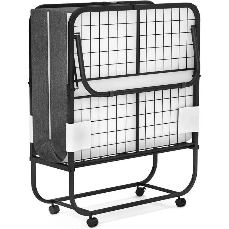 Folding Bed with Mattress Bed Frame Portable Foldable Roll Away Adult Bed for Guest раскладушка смартфон cama plegable