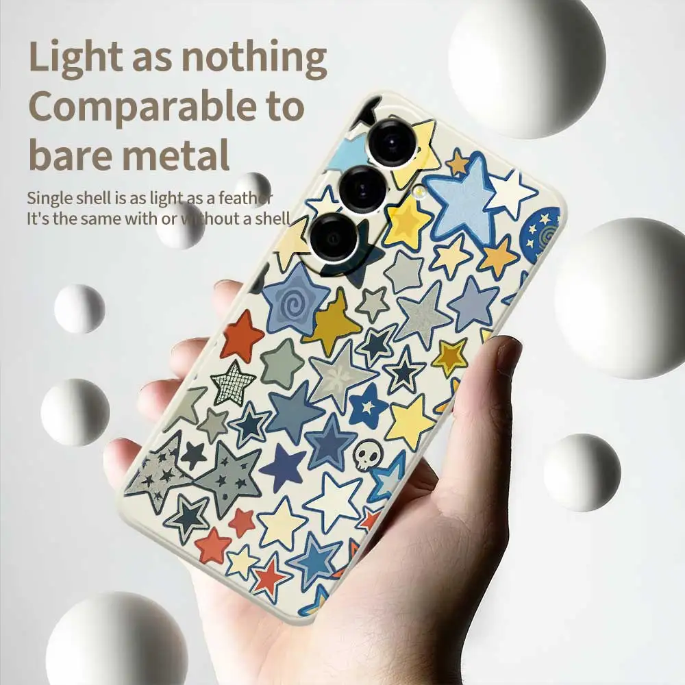 삼성 갤럭시 A56 A32 A23 A22 5G A32 A23 4G A55 A54 A53 A52 A51 A35 A34 A31 A25 A24용 화려한 별 무늬 소프트 폰 케이스