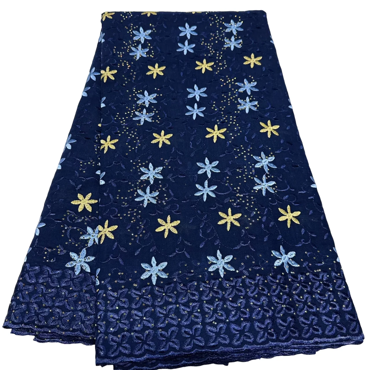 Cheap Swiss Voile African Cotton Stones Lace Fabrics 2026 Fashion 5 Yards African Nigerian Cotton Lace For Women Sewing Dresses