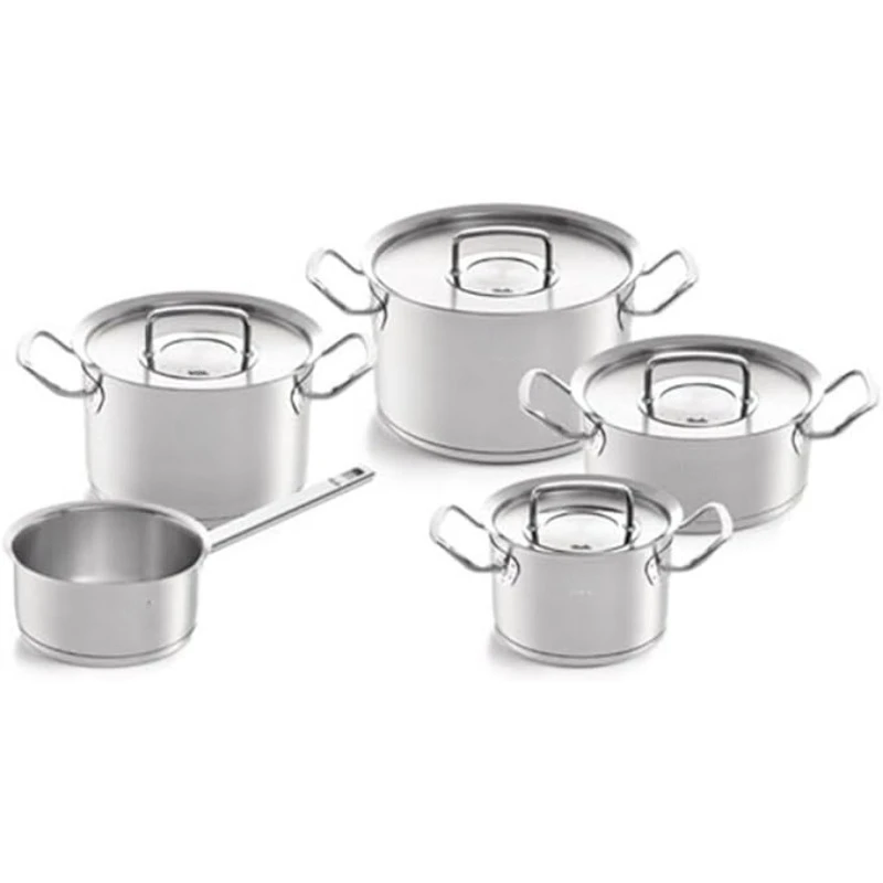 

Stainless Steel 9 Piece Set with Metal Lids Kitchen Cookwear Set