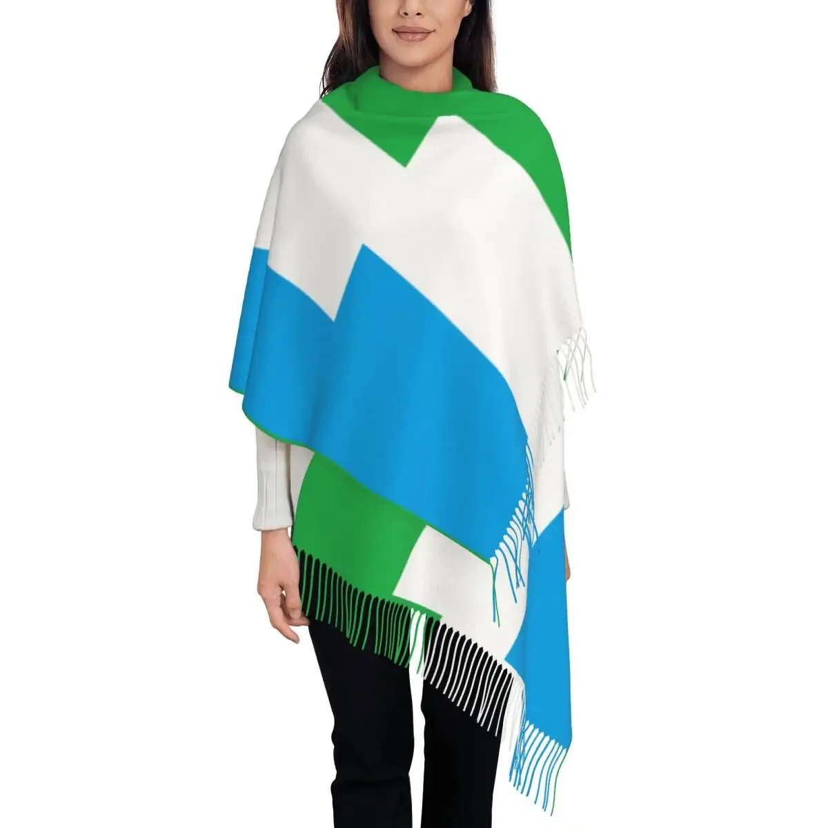 Djibouti Naval Jack Womens Warm Winter Infinity Scarves Set Blanket Scarf Pure Color