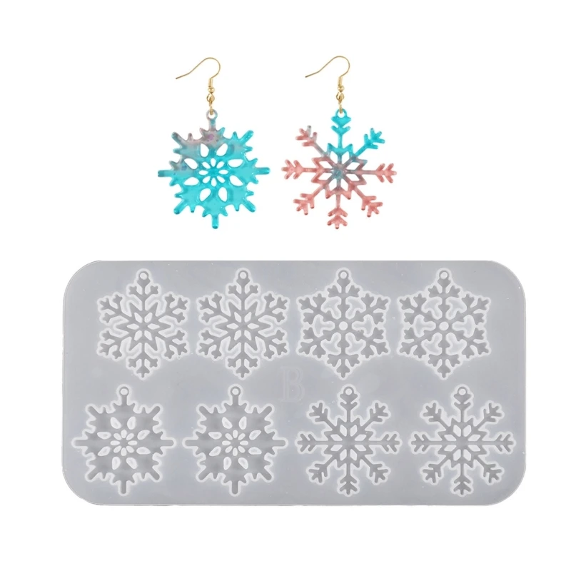 MXME Versatile Snowflake Silicone Molds DIY Christmas Decoration Silicone Molds Snowflake Epoxy Resin Mold for Pendant