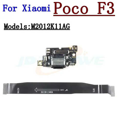 USB Charging Port Mic Microphone Dock Connector Board For Xiaomi Poco F3 M2012K11AG Main Motherboard Flex Cable Repair Parts