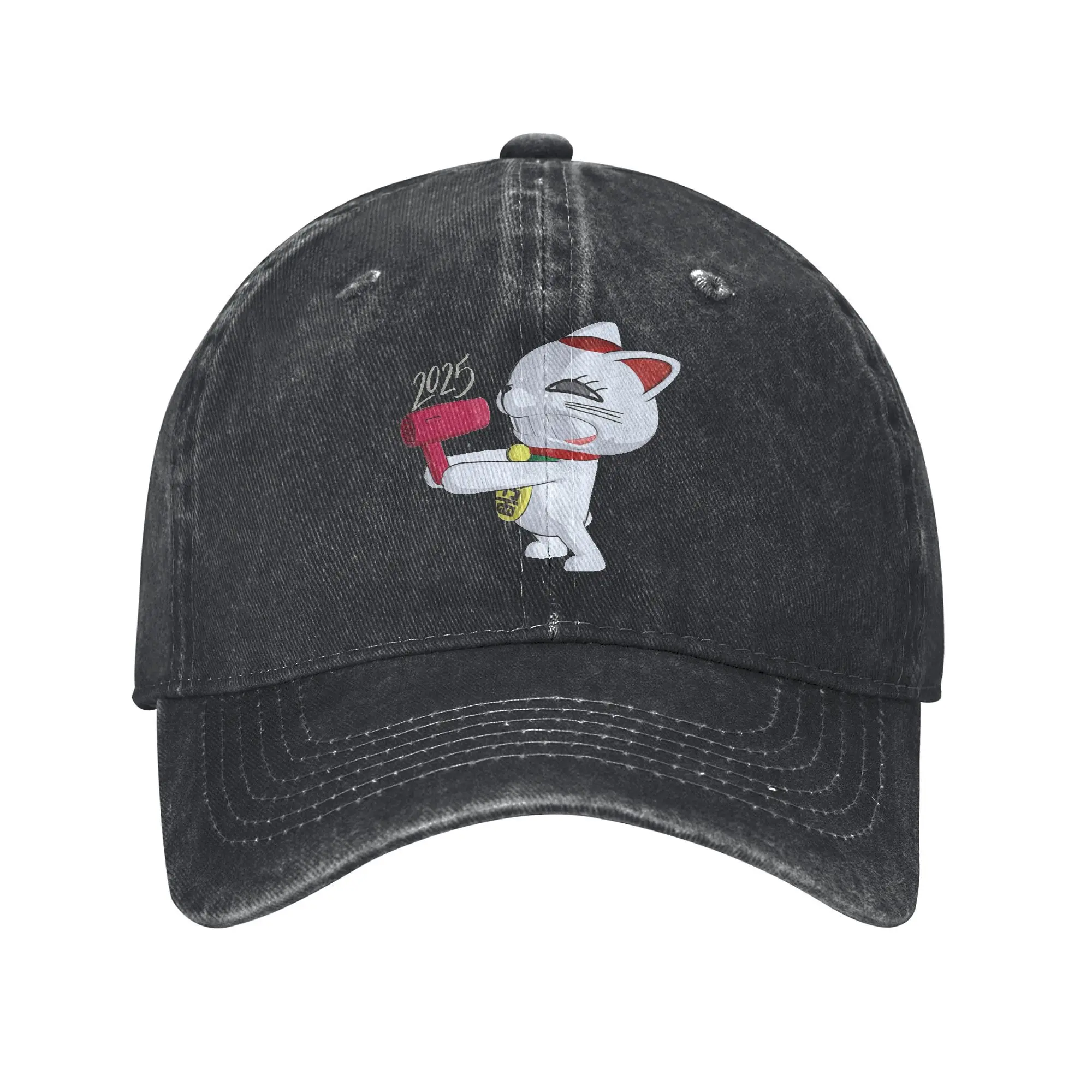 Vintage Dandadan Anime Turbo Granny Maneki-Neko 2025 Baseball Cap Unisex Distressed Denim Snapback Cap Adjustable Fit Hats Cap