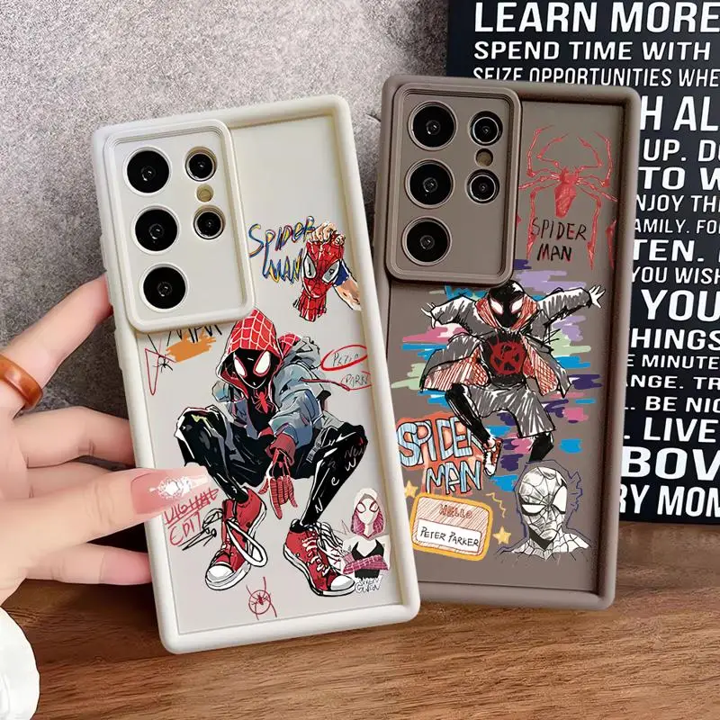 Spiderman Marvel Cute Case For Samsung Galaxy S24 S22 S23 S20 S21 FE Plus Capa Note 20 Ultra Phone Fundas