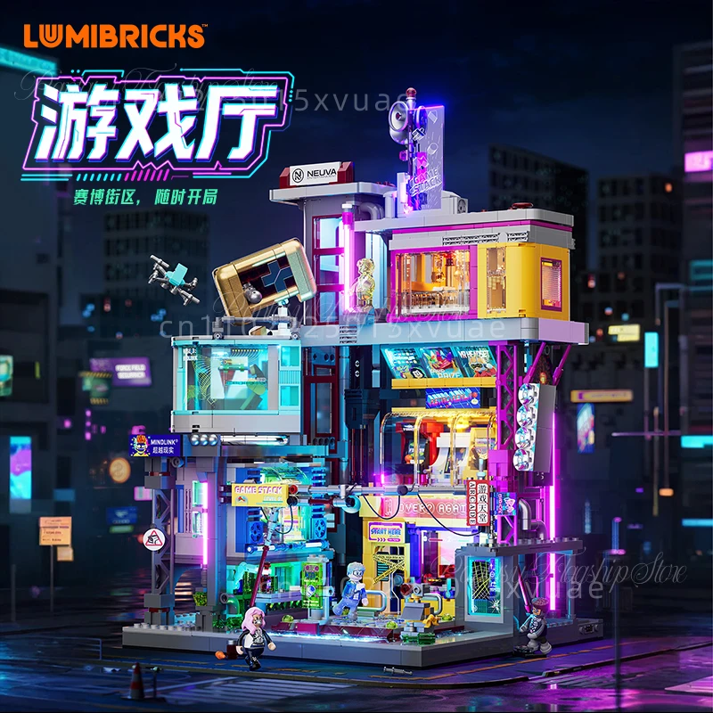

Предпродажа Lumibricks Cyberpunk Series Строительные блоки Street View of Game Hall Сборка игрушечных моделей Украшения Коллекция подарков