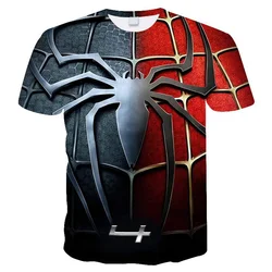 2024 Harajuku Kids Spider T-Shirt For Boy Clothes Fashion Children's Clothing Girls Tops 3D Print Baby Shirt Summer Boy T-shirt