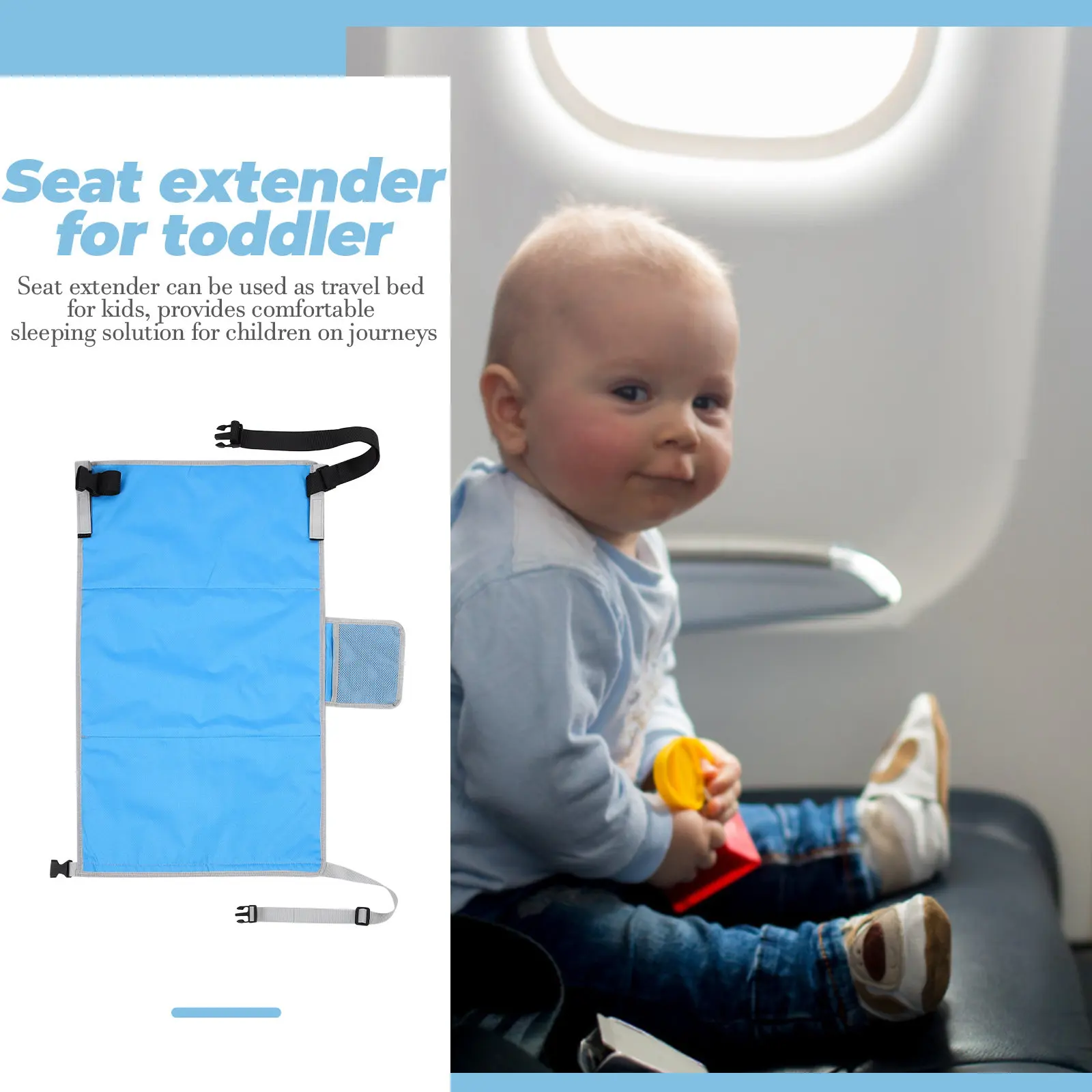 

Airplane Footrest Portable Plane Seat Extender Hammock Kid Travel Bed Toddler Comfortable Airplane Seat Extender for Children