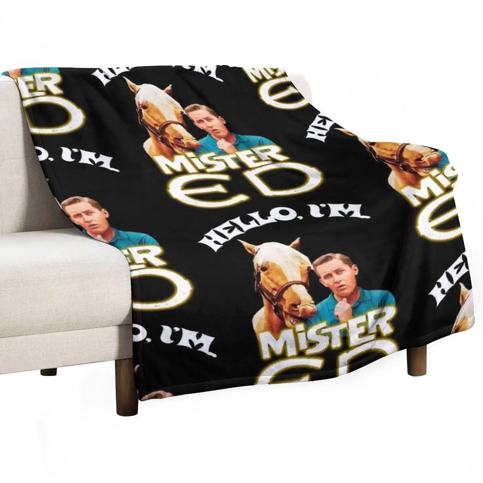 

Hello I'm Mister Ed and Wilbur Post Talking Horse Tribute Throw Blanket Soft Soft Plush Plaid Soft Plaid Blankets