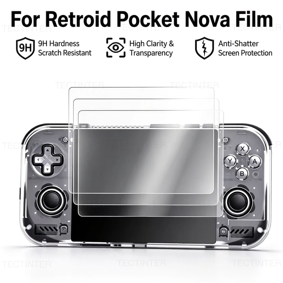 For Retroid Pocket Nova Handheld Game Console Tempered Glass Screen Protector 9H Anti-Scratch Protective Film Accessories