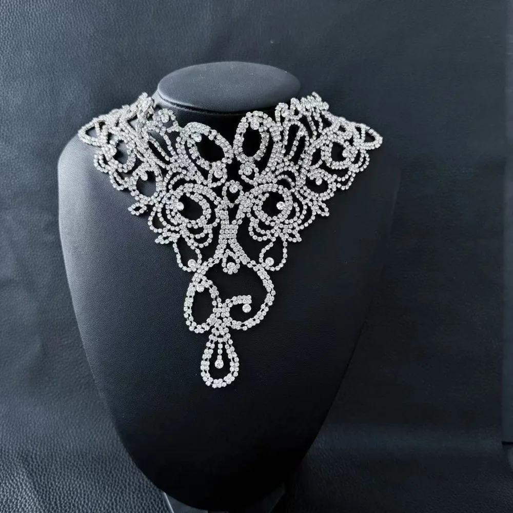 Fashionable Luxurious Rhinestone Rhinestone Sparkly Crystal Gold Silver Gold Applique for Women