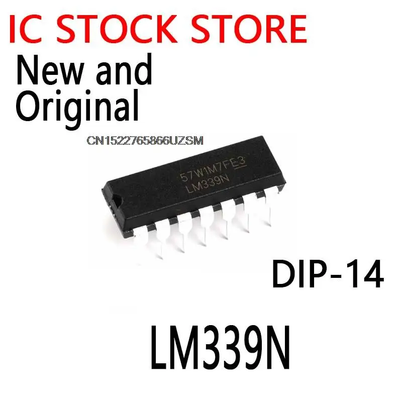 10PCS New and Original  DIP-14 LM339  339N DIP-14 Quad Single Supply Comparators IC LM339N