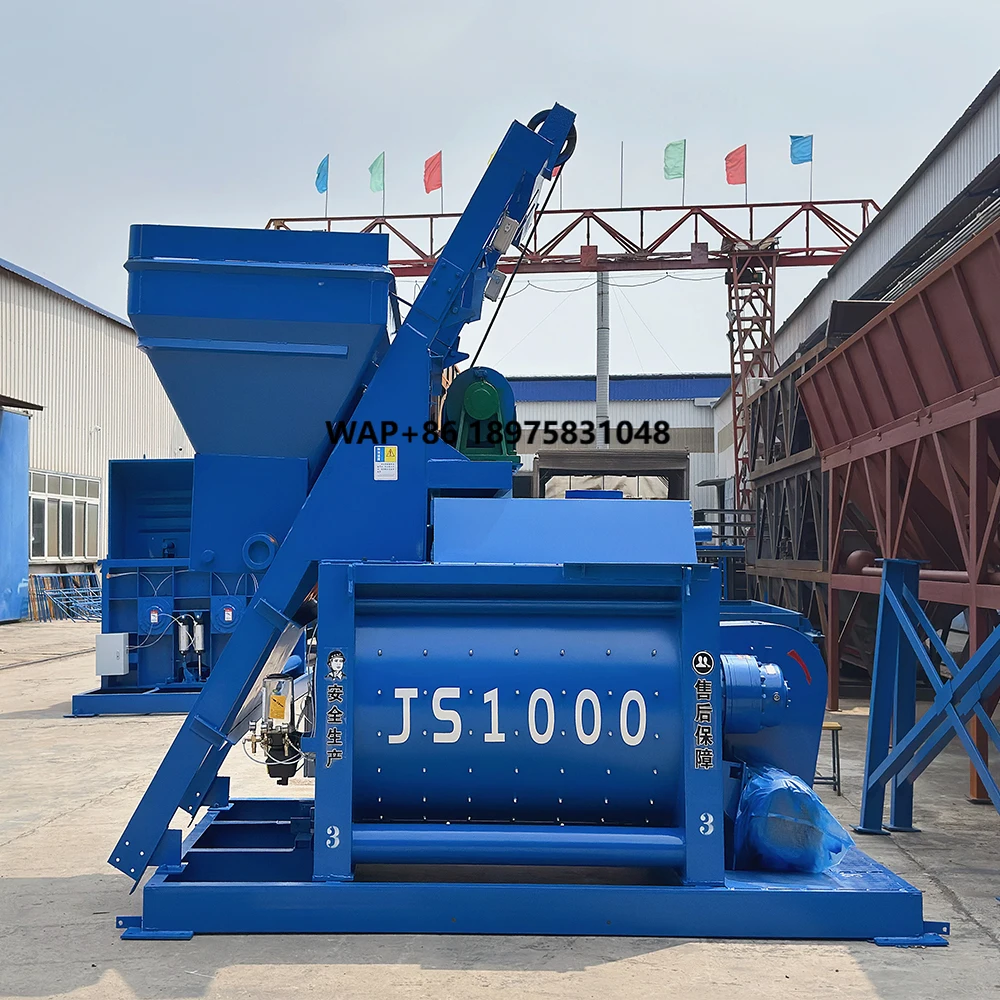 JS1500 double shaft concrete mixer 75m ³/h concrete machinery for sale concrete batching plant host