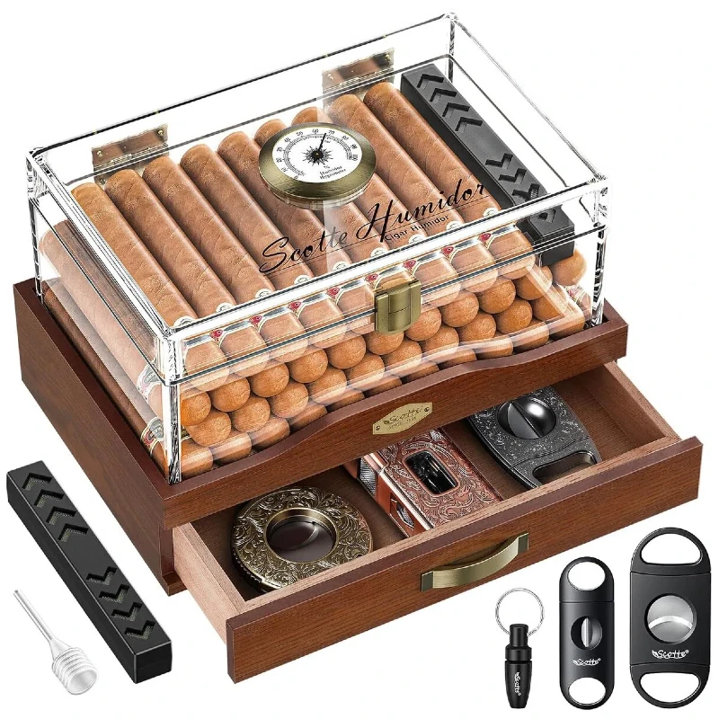 Home Fragrance Maple Walnut - Akrylowy Humidor na Cygaro na Biurko