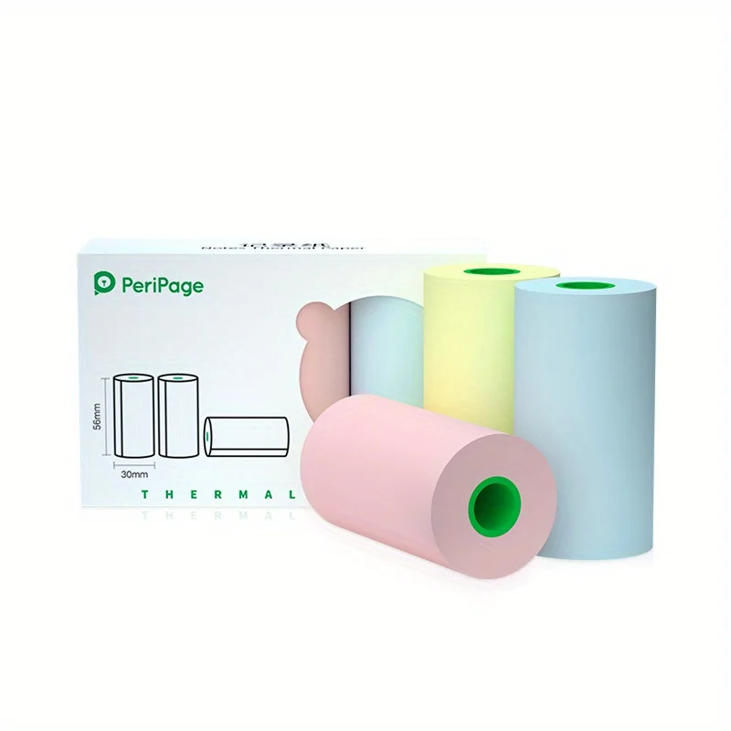 56mm Mini Printer Color Thermal Sticker 10Year Durable Storage Paper Waterproof Oil-Proof for Phomemo Paperang Peripage Printer